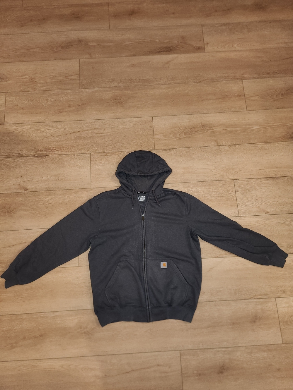 Carhartt Gray Rain Defender Hoodie Men's Size Large Full Zip With Pocket Good Co